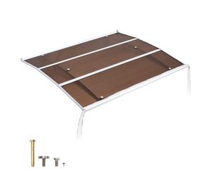VEVOR Tettoia Parasole per Porta d'Ingresso Finestra da Cortile Balcone Giardino Dimensioni Generali 1200x1000x140 mm, Pensilina da Esterno con Canale di Drenaggio Staffa in ABS Tettoia da Esterno