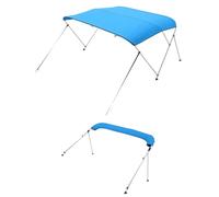 VEVOR Tettoia per bimini a 3 archi, in poliestere 600D con telaio in lega di alluminio, impermeabile e parasole, tenda da barca con borsa portaoggetti, 2 pali di supporto, 4 cinghie, 137,2 cm di