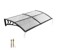 VEVOR Tettoia per Ingresso Porta 96,5 x 198,7 cm Pensilina Trasparente per Portici Finestre Balcone Terrazza Giardino, Tettoia Protezione da Pioggia Neve Sole Supporto in ABS con Canale di Drenaggio