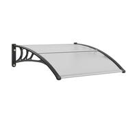 VEVOR Tettoia per Porta d'Ingresso 96.5 x 101.7 cm, Pensilina per Porta Esterna in Policarbonato Trasparente, Tettoia per Finestre UPF 50+ Copertura Tettoia per Porte Finestre Antipioggia Impermeabile