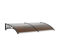 VEVOR Tettoia per Porta d'Ingresso 96.5x198.7 cm, Pensilina per Porta Esterna in Policarbonato Colore Marrone, Tettoia per Finestre UPF50+ Copertura Tettoia per Porte Finestre Antipioggia Impermeabile