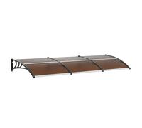 VEVOR Tettoia per Porta d'Ingresso 96,5x297,5 cm, Pensilina per Porta Esterna in Policarbonato Colore Marrone, Tettoia per Finestre UPF50+ Copertura Tettoia per Porte Finestre Antipioggia Impermeabile
