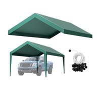 VEVOR Tettoia per Posto Auto Coperto, Telo Superiore per Tenda da Garage 6,09 x 3,05 x 2,87 m, Resistente ai Raggi UV Impermeabile, Tettoia con Passeggini a Sfera, Verde Scuro, Telaio non Incluso