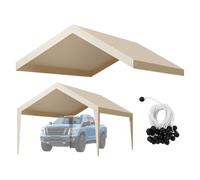 VEVOR Tettoia per Posto Auto Coperto, Telo Superiore per Tenda da Garage 6,09 x 3,65 x 3,05 m, Resistente ai Raggi UV Impermeabile, Tettoia con Passeggini a Sfera, Telaio non Incluso, Beige