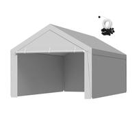VEVOR Tettoia per Posto Auto Coperto, Telo Superiore per Tenda da Garage con Pareti Laterali e Cordini Elastici a Sfera 6,09 x 3,96 m, Resistente ai Raggi UV Impermeabile, Telaio non Incluso, Grigio