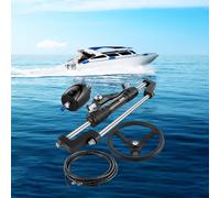 VEVOR Kit sterzo idraulico per barca, pompa idraulica del timone da 300 HP, cilindro dello sterzo in lega di alluminio, volante da 13,5" con tubo dello sterzo idraulico da 10" per sistema di sterzo de