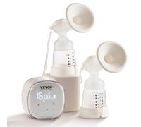 VEVOR Tiralatte Elettrico Doppio Portatile 4 Modalità 16 Livelli Aspirazione 300 mmHg con Flange Seno 24/28 mm Rivestimenti per Flangia 18/21 mm Schermo LED per Viaggio A Casa Allattamento al Seno