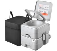 VEVOR Toilette da Campeggio Portatile con Scarico Toilette Portatile con Serbatoio di Scarico Rimovibile Capienza ca. 20 L, WC per Casa Camper Barca Escursionismo da Viaggio Serbatoio d'Acqua 12 L