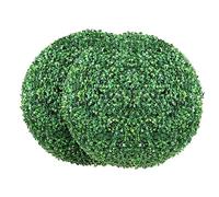 VEVOR Topiaria Artificiale in Legno di Bosso 406 mm Palla di Bosso Artificiale 2 Piante Finte in PE Foglie Intercambiabili Farfalle Decorative Decorazione Interni Giardino Terrazza Balcone Ingresso