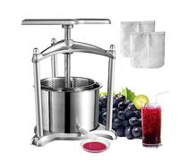 VEVOR Torchio per Vini di Frutta 6 Litri Torchietto Manuale Pressa per Succo di Frutta con Impugnatura Cestello in Acciaio Inossidabile, Estrattore per Olio d'Oliva UVA Mela Sidro Verdure Miele Succo