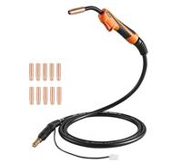 VEVOR Torcia MIG per Saldatura 100A con Cavo da 3 m, Pistola per Saldatura a Filo Compatibile con Lincoln Magnum 100L (K530-5), 11 Punte di Contatto di Ricambio e Impugnatura, per Uso Industriale