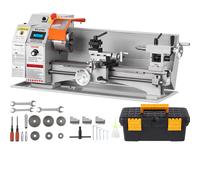 VEVOR Mini Tornio da Banco per Metallo Motore 800W in Ghisa HT200 Velocità tra 150-2500 giri/min Variazione Costante, Mini Tornio per Metalli 80 x 34 x 36 cm Cono Mandrino MT5 Diametro Mandrino 100mm