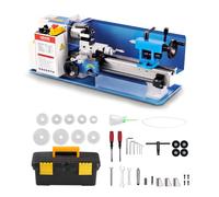 VEVOR Tornio da Banco per Metalli 180 x 305 mm Velocità 2500 giri/min 550W | Per 8 Filettature Metriche, Tornitura, Foratura, Zigrinatura, Ingranaggio in Nylon, Rotazione Reversibile, Corpo in Ghisa
