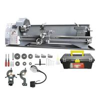 VEVOR Tornio da Banco per Metallo Motore 750W in Ghisa HT200 Velocità tra 50-2500 giri/min Variazione Costante, Tornio Elettrico per Metalli 120 x 34 x 36 cm Cono Mandrino MT5 Diametro Mandrino 125mm