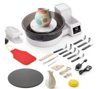 VEVOR Tornio per Ceramica con Piatti da 36 e 28 cm da 450W Giradischi Bianco