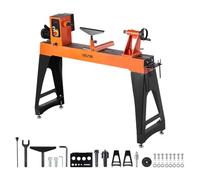 VEVOR Tornio per Legno, 2 CV, Tornio da Banco per Legno con Velocità Variabile da 0 a 3200 giri/min, Banco da Lavoro da 450 x 1020 mm, Motore DC Senza Spazzole, Costruzione in Ghisa