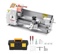 VEVOR Tornio per Metalli Legno, 220 x 450 mm, Tornio di Precisione da Banco per Metalli, Avanzamento Automatico, Variabile Velocità 2500 Giri al Minuto, Motore Senza Spazzole 1250 W
