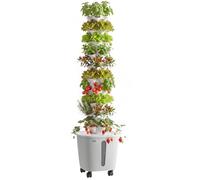 VEVOR Torre Idroponica da Interno, Sistema di Coltivazione Senza Terra a 10 Livelli con 50 Capsule, Controllo App e Ruote, con Serbatoio da 20 L e Pompa, per Erbe Aromatiche Fiori Frutta e Verdura