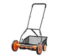 VEVOR Tosaerba a Spinta Manuale con 5 Lame Larghezza di Taglio 450 mm, Senza Motore, Altezza di Taglio Regolabile da 35 - 62 mm, Rasaerba a Spinta 4 Ruote Sacco Raccoglierba per Giardino Prato