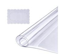 VEVOR Tovaglia Trasparente in PVC Rettangolare 45,7 x 92,5 cm Resistenza alla Temperatura Max. 80°C per Cucina Sala da Pranzo Scrivania Tavola, Tovaglia in PVC Rettangolare Trasparente Spessore 1,5mm