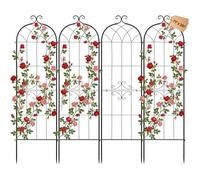 VEVOR Tralicci da Giardinaggio 180x52,5 cm 4 pz, Divisori da Giardino Collegabili per Decorazione e Sostegno Verniciati a Polvere e Design ad Incastro, Graticci per Piante Rampicanti Ortaggi Fiori