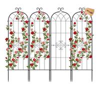 VEVOR Tralicci da Giardinaggio 180x52,5 cm 4 pz, Divisori da Giardino Collegabili per Decorazione e Sostegno Verniciati a Polvere e Design ad Incastro, Graticci per Piante Rampicanti Ortaggi Fiori