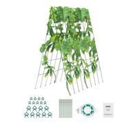 VEVOR Traliccio per Cetrioli per Piante Rampicanti 100 x 80 cm Set di Tralicci per Cetrioli Pieghevoli con Fascette, Traliccio da Giardino in Metallo per Aiuole Rialzate, per Pomodori, Zucca, Verdure