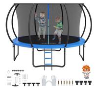 VEVOR Trampolino Elastico per Bambini da 3,7 m per Esterni e Interni, Portata Massima 180 kg, con Rete di Sicurezza a 360°, Copertura in Schiuma, Trampolino per Parco Divertimenti in Cortile Giardino