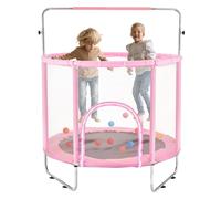VEVOR Trampolino per Bambini Mini 1470 x 1540 mm con Rete Interni Esterni Rosa