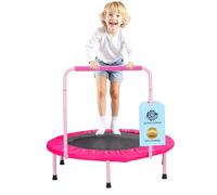 VEVOR Trampolino per Bambini, Trampolino per Interni ed Esterni 955x750 mm, Mini Trampolino Pieghevole con Maniglia, Trampolino Rebounder per Bambini, per Bambini Divertimento, Trampolino Rosa