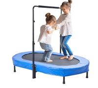 VEVOR Trampolino per Bambini, Trampolino Ovale Pieghevole con Maniglia, 1435x970 mm, Blu