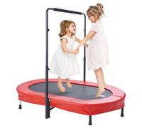 VEVOR Trampolino per Bambini, Trampolino per Interni ed Esterni 1435x970 mm, Mini Trampolino Pieghevole con Maniglia, Trampolino Rebounder per Bambini Piccoli, per Bambini Divertimento, Rosso