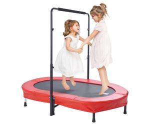 VEVOR Trampolino per Bambini, Trampolino per Interni ed Esterni 1435x970 mm, Mini Trampolino Pieghevole con Maniglia, Trampolino Rebounder per Bambini Piccoli, per Bambini Divertimento, Rosso