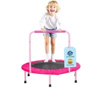 VEVOR Trampolino per Bambini, Trampolino per Interni ed Esterni 955x750 mm, Mini Trampolino Pieghevole con Maniglia, Trampolino Rebounder per Bambini, per Bambini Divertimento, Trampolino Rosa