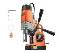 VEVOR Trapano a Colona Magnetico Velocità tra 0-810 giri/min Portatile 220V-240V 50/60Hz 1300W, Trapano Magnetico Diametro di Perforazione Max. 40mm Profondità Max. 50mm Forza Magnetica Fino a 13000N