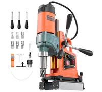VEVOR Trapano a Colonna Magnetico Elettrico 1400 W, Diametro di Foratura 50 mm, Velocità 0-850 giri/min, Direzione Reversibile, Trapano a Colonna Magnetico con 6 Punte a Corona