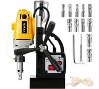 VEVOR Trapano Elettrico Magnetico MD40, Motore del Sistema di Perforazione Magnetico ad Alta Potenza 1100 W, 220 V, con11 Punte Elicoidali, Usato per Strutture in Acciaio, Costruzioni Navali, ecc.