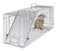 VEVOR Trappola Cattura Gabbia in Ferro Zincato Dimensioni 785 x 254 x 305 mm, Gabbia Trappola per Animali Trappola Pieghevole Portatile, Trappola a Gabbietta per Cattura di Animali