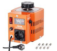 VEVOR Trasformatore automatico di tensione variabile 500 VA, 1,7 A, ingresso 230 V, uscita 0-300 V, 4 fusibili, interruttore di controllo termico per uso domestico, ufficio e industriale