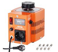 VEVOR Trasformatore automatico di tensione variabile 500 VA, 1,7 A, ingresso 230 V, uscita 0-300 V, 4 fusibili, interruttore di controllo termico per uso domestico, ufficio e industriale