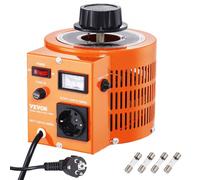 VEVOR Trasformatore di tensione variabile 1000VA, 3,3 A, ingresso 230 V, uscita 0-300 V, regolatore di tensione CA 4 fusibili, interruttore di controllo termico per ufficio industriale domestico