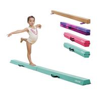 VEVOR Trave di Equilibrio per Ginnastica per Bambini, Pieghevole, 2330 mm, capacità di Carico 90,7 kg, con Fondo Antiscivolo, Trave di Equilibrio con Borsa per Il Trasporto in Palestra, Verde Menta