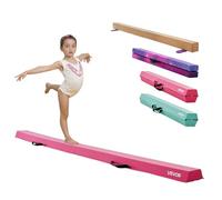 VEVOR Trave di Equilibrio per Ginnastica per Bambini, Pieghevole, 2350 mm, capacità di Carico 90,7 kg, con Fondo Antiscivolo, Trave di Equilibrio con Borsa per Il Trasporto in Palestra, Rosa