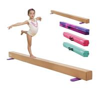 VEVOR Trave di Equilibrio per Ginnastica per Bambini, Pieghevole 2400 mm capacità di Carico 158,75 kg, con Tappetino Antiscivolo, Trave di Equilibrio con Anima in Legno, per Casa e Palestra, Giallo