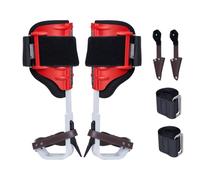 VEVOR Set di Attrezzature per Arrampicata, 1 Paio Speroni Arrampicata Alluminio, Carico 158,75 kg Arrampicata Alberi, Cinghie e Protezioni per Punte, Attrezzatura per Arboricoltura Scalatori, Rosso