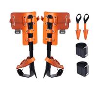 VEVOR Set di Attrezzature per Arrampicata, 1 Paio Speroni Arrampicata Lega di Acciaio, Carico 158,75 kg Arrampicata Alberi, Cinghie e Protezioni Punte, Attrezzatura Arboricoltura Scalatori, Arancione