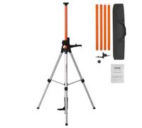 VEVOR Treppiede per Livella Laser, Attacco Filettato Regolabile Altezza 104-340 cm con Bolla di Livello Supporto Robusto, Asta Estensibile, Treppiede Alluminio Leggero Scanner Laser, capacità 4,54 kg