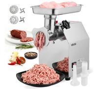 VEVOR Tritacarne Elettrico Capacità 2,49kg/min, Tritacarne da Tavolo da 850 W con Lama Piastra di Macinazione, Macchina per Salsicce Commerciale in Acciaio Inox per Cucina Ristorante Hotel