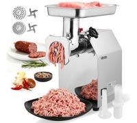 VEVOR Tritacarne Elettrico Capacità 4,17 kg/min, Tritacarne da Tavolo da 1100 W con Lama Piastra di Macinazione, Macchina per Salsicce Commerciale in Acciaio Inox per Cucina Ristorante Hotel