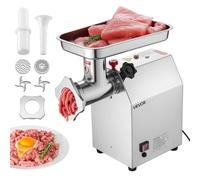 VEVOR Tritacarne Elettrico Capacità 4,17 kg/min, Tritacarne da Tavolo da 1100 W con Lama Piastra di Macinazione, Macchina per Salsicce Commerciale in Acciaio Inox per Cucina Ristorante Hotel